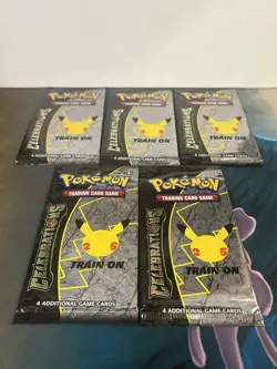 Pokemon TCG Lot of 5 Celebrations Booster Packs SEALED English - Image 1