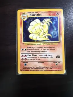 Base Set Holo Ninetales 12/102 LP Holo Rare Pokemon Card Vintage 1999-2000 - Image 1