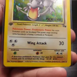 Pokemon Aerodactyl 1/62 Fossil Holo Rare 1st Edition 1999 English 60 HP - Image 3