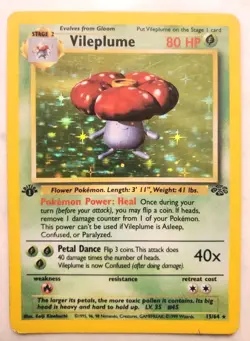 1st Edition VILEPLUME First Edition Jungle Set 15/64 Pokemon Card TCG Holo Rare! - Image 1