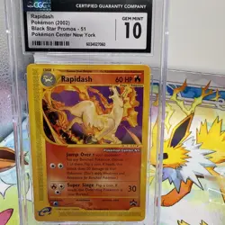 CGC 10 GEM MINT Rapidash 2002 Black Star Promo 51 Pokemon TCG POKEMON CENTER NY - Image 1