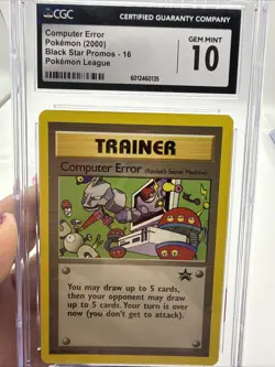 2000 POKEMON PROMO BLACK STAR POKEMON LEAGUE 16 COMPUTER ERROR CGC 10 - Image 1