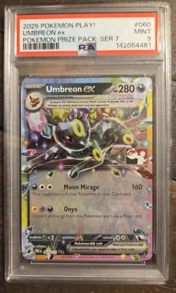 2025 Pokemon Play! Umbreon ex Pokemon Prize Pack: Ser 7 PSA 9 - Image 1