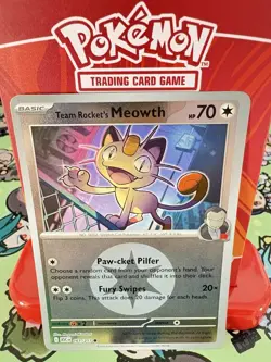 Pokemon Team Rocket's Meowth 161/217 Ascended Heroes Energy Reverse Holo NM - Image 1