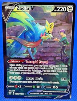 Pokemon TCG Zacian v TG21/TG30 NM Sword&Shield Astral Radiance Trainer Gallery - Image 1