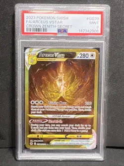 Arceus VSTAR PSA 9 Gold GG70/GG70 Crown Zenith Pokemon Card Full Alt Art Holo - Image 1