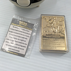 Limited Edition Pokemon 23K Gold Plated Trading Card and Ball, Mewtwo, COA - Image 3