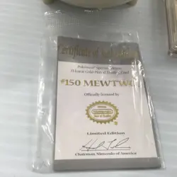 Limited Edition Pokemon 23K Gold Plated Trading Card and Ball, Mewtwo, COA - Image 5