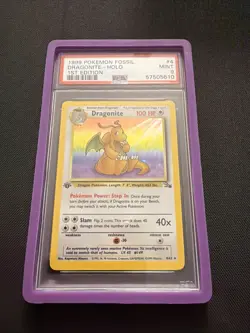 Pokemon TCG Dragonite Holo Rare 1st Edition Fossil Card 4/62 PSA 9 MINT - Image 1