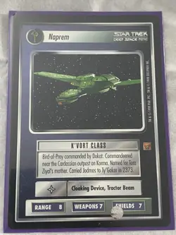 Star Trek CCG 1E RoA NAPREM Rare Card NEVER PLAYED - Image 1
