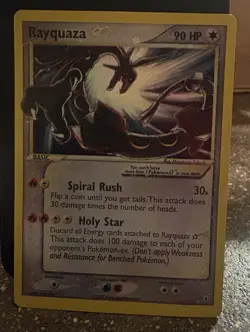 Rayquaza Star 107/107 EX Deoxys Ultra Rare Pokemon Card 90 HP Spiral Rush - Image 3