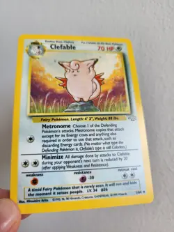 Pokemon TCG Clefable Holo Unlimited Rare Card Jungle Base Set - Image 1