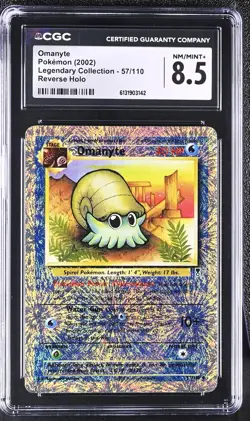 CGC 8.5 NM/MINT+ Omanyte 57/110 Legendary (collection) Reverse Holo Pokemon Card - Image 1