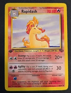 Pokemon Rapidash 44/64 Uncommon Jungle 1st Edition Card - Image 1