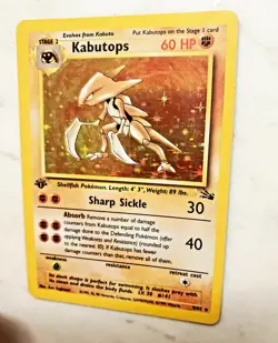 Pokemon TCG Original Fossil Set Kabutops Card 9/62 1st Edition Rare Holo - Image 3