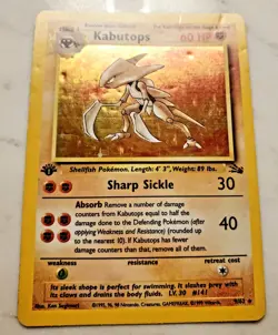 Pokemon TCG Original Fossil Set Kabutops Card 9/62 1st Edition Rare Holo - Image 4