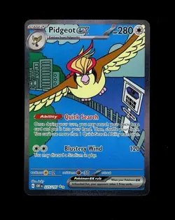 2023 Pokemon OBSIDIAN FLAMES PIDGEOT EX SIR FULL ART ILLUSTRATION RARE 225! LP - Image 1