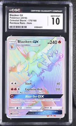 Pokemon Blaziken GX 170/168 Ultra Rare Celestial Storm - CGC 10 - Image 1
