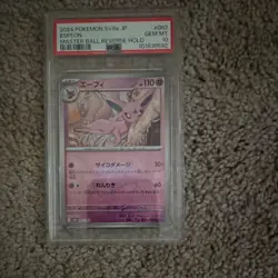 Pokemon Espeon Master Ball Pattern Sv8a Terastal Fest Ex #062/187 Holo PSA 10 - Image 1