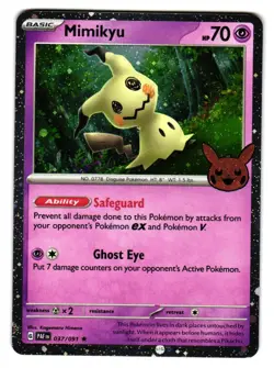 Mimikyu 037/091 Holo Holo Rare Trick or Trade BOOster 2024 Pokemon Near Mint - Image 1