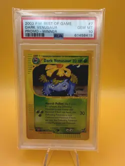 WOTC Pokemon Dark Venusaur 7 [Winner] 007/009 Best of Promos PSA 10 LOW POP - Image 1