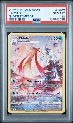 2022 POKEMON SWORD & SHIELD SILVER TEMPEST #TG02 FULL ART/MILOTIC PSA 10 - Image 1