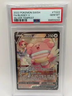2022 POKEMON SWORD & SHIELD SILVER TEMPEST #TG22 FULL ART/BLISSEY V PSA 10 - Image 1
