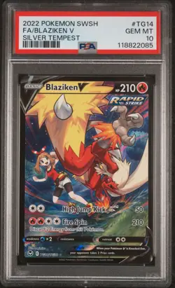 Pokemon TCG Blaziken V TG14/TG30 Silver Tempest Trainer Gallery PSA 10 - Image 1
