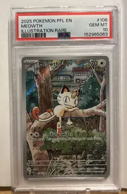 PSA 10 Phantasmal Flames Meowth Illustration Rare 106/094 - Image 1