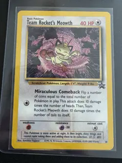 Pokemon Team Rocket's Meowth Wotc Promo 18/53 Promo 40 HP Basic 2000 Wizards - Image 1