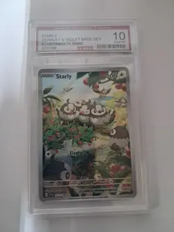 2023 Pokemon TCG Starly Illustration Rare Holo 221 Amg Gem Mint 10 - Image 1