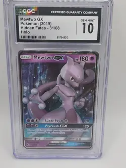 Mewtwo GX Pokemon (2019) Hidden Fates #31/68 | CGC 10 - Image 1