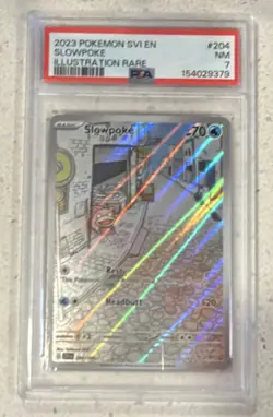 Pokemon Slowpoke 204/198 SV01 Scarlet & Violet Illustration Rare Holo PSA 7 EN - Image 1