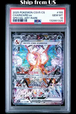 CHARIZARD EX PSA 10 155/129 CSV5C SAR Obsidian Flames Simplified Chinese Pokemon - Image 1
