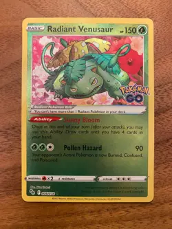 Radiant Venusaur 004/078 Pokemon GO Holo NM - Image 1