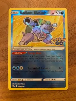 Radiant Blastoise 018/078 Pokemon GO Holo NM - Image 1