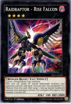 Raidraptor - Rise Falcon SP15-EN037 Yu-Gi-Oh! TCG 1st Edition Shatterfoil - Image 1