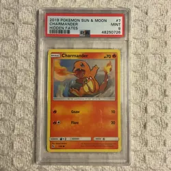 PSA 9 2019 Pokemon Sun & Moon Hidden Fates 7/68 Charmander Pokemon Card - Image 1
