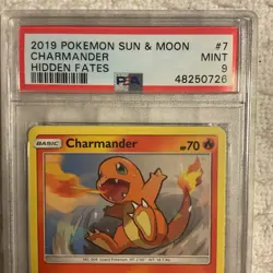 PSA 9 2019 Pokemon Sun & Moon Hidden Fates 7/68 Charmander Pokemon Card - Image 3