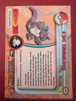 Nidoking 34 Topps Chrome T.V Non Holo Pokemon Card Near Mint Condition - Image 2