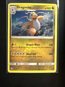 Pokemon Card Dragonite Cosmos Holo Sun & Moon Base Set 96/149 NM - Image 1