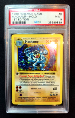 Pokemon Card - Machamp Holo Base Set Shadowless 1st Edition PSA 9 - Image 1