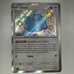 Pokemon TCG Ditto SV Paldean Fates Holo Shiny Rare Card 201/091 English - Image 1