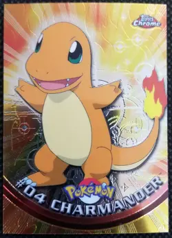 2000 Topps Chrome Pokemon Series 1 #04 Charmander Base Card Perfect Corners - Image 1