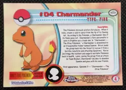 2000 Topps Chrome Pokemon Series 1 #04 Charmander Base Card Perfect Corners - Image 2