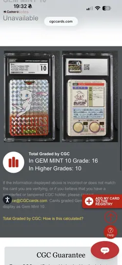 1996 POKEMON BANDAI CARDDASS PART 2 RED CARD PRISM HOLO #151 MEW CGC 10 GEM MINT - Image 3