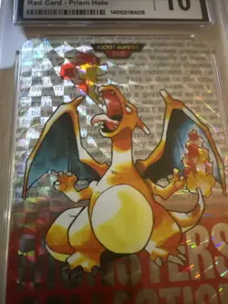 Charizard Bandai Cardass 1996 Pokemon Part 1 #06 Red Card Prism Holo CGC 10 - Image 2