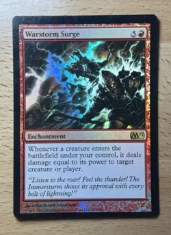 1x Warstorm Surge - Foil Light play LP, English Magic 2012 M12 MTG Magic - Image 1