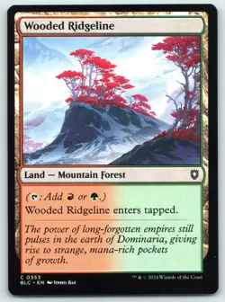 Wooded Ridgeline - Commander: Bloomburrow - MTG - Near Mint - Image 1