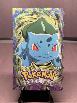 Topps Pokemon Card Bulbasaur #1/ 12 Blue Logo Embossed Die Cut - Image 1